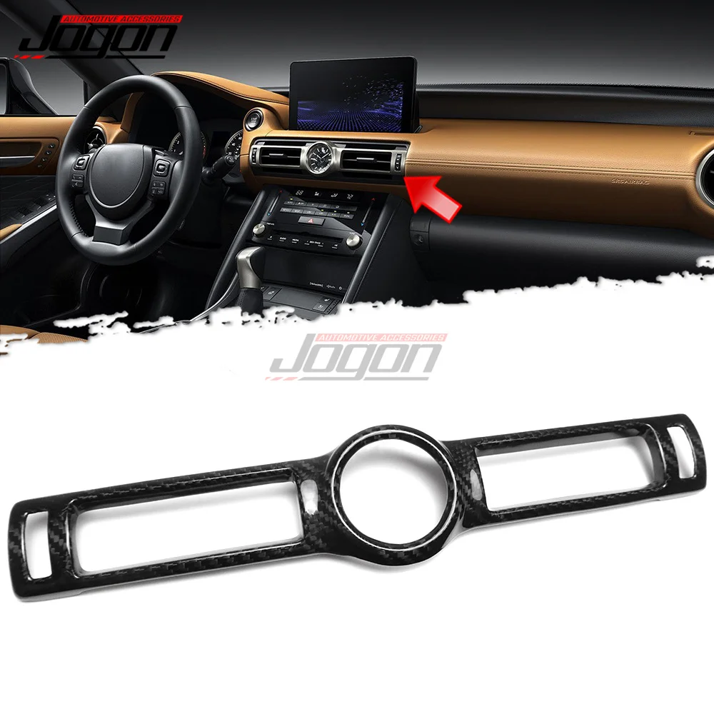 

For Lexus IS 300 350 500 F Sport 2021+ Car Dash Air Vent Trim Clock Cover Dry Carbon Fiber Interior Sticker Car Accessories
