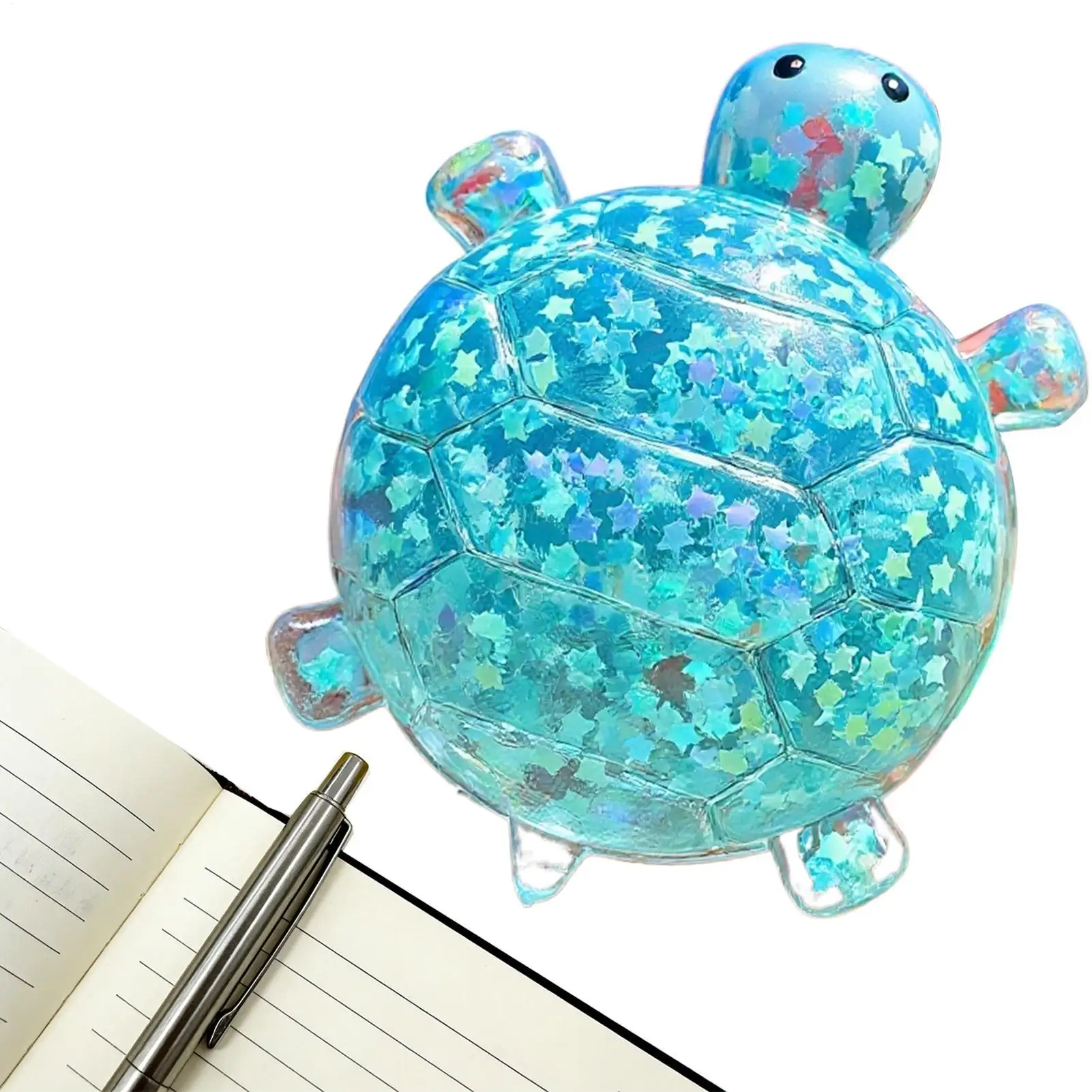 Squeeze Toys For Kids Glitter Turtle Shape Party Stuffers Sensory Toy For Home School Classroom Dorm College Travel Road Trip
