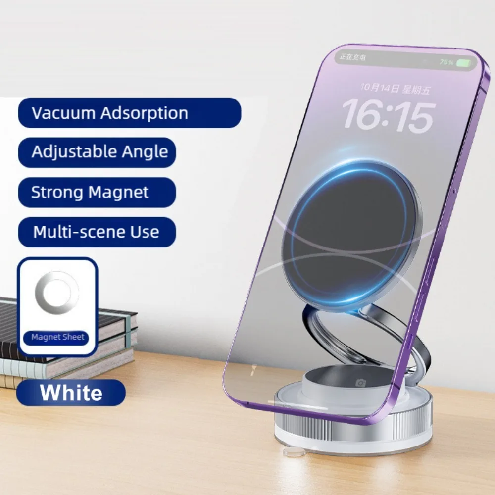 

Vacuum Suction Magnetic Phone Holder for Magsafe Folding Car Mount Phone Bracket Universal Mini Tablet Support Desktop