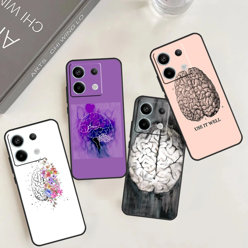 Anatomy Brain Case For Redmi Note 13 Pro Plus 9 10 11 12 Pro 10S 11S 12S Redmi 13C 10A 9C 10C 12C Cover