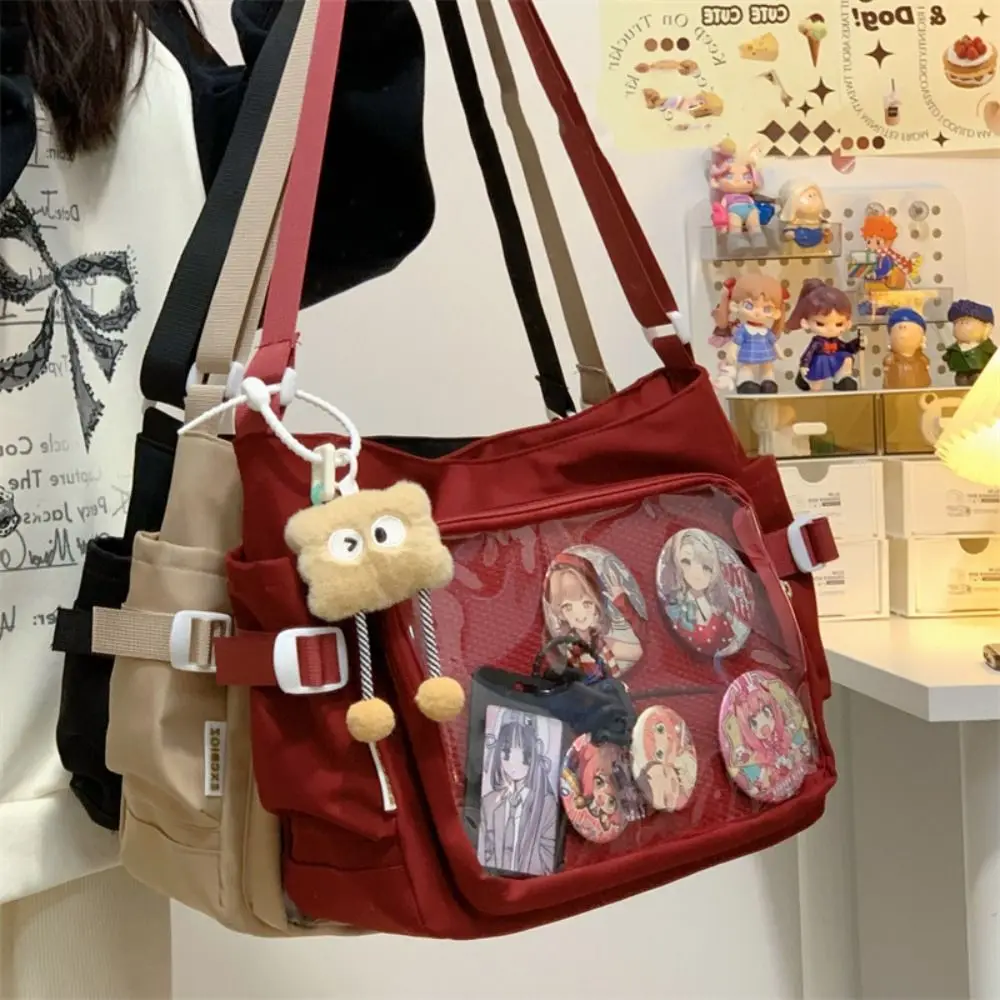 الموضة اليابانية نمط شفاف Itabag Harajuku بولي كلوريد الفينيل قماش حمل حقيبة شارة عرض سعة كبيرة لوليتا حقيبة يد يوميا