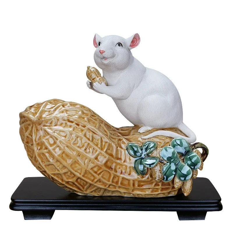 Ceramic Mouse Peanut Decoration Living Room Sofa next to Soft Furnishings