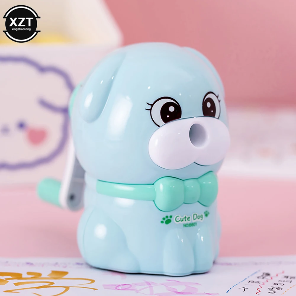 Creative Cartoon Dog Shaped Pencil Sharpener Hand-cranked Automatically Pencil Sharpener Student Stationery Office School Supply