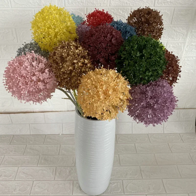 10Pc Big Green Onion Ball Plastic Artificial Flowers Home Decor Ornaments Party Wedding Background Road Leads Flower Arrangement