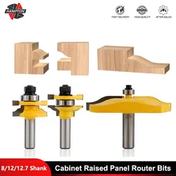 8/12/12.7mm Shank Cabinet Raised Panel Router Bits Door Tenon Knife Router Bits Milling Cutter for Woodworking Tools 