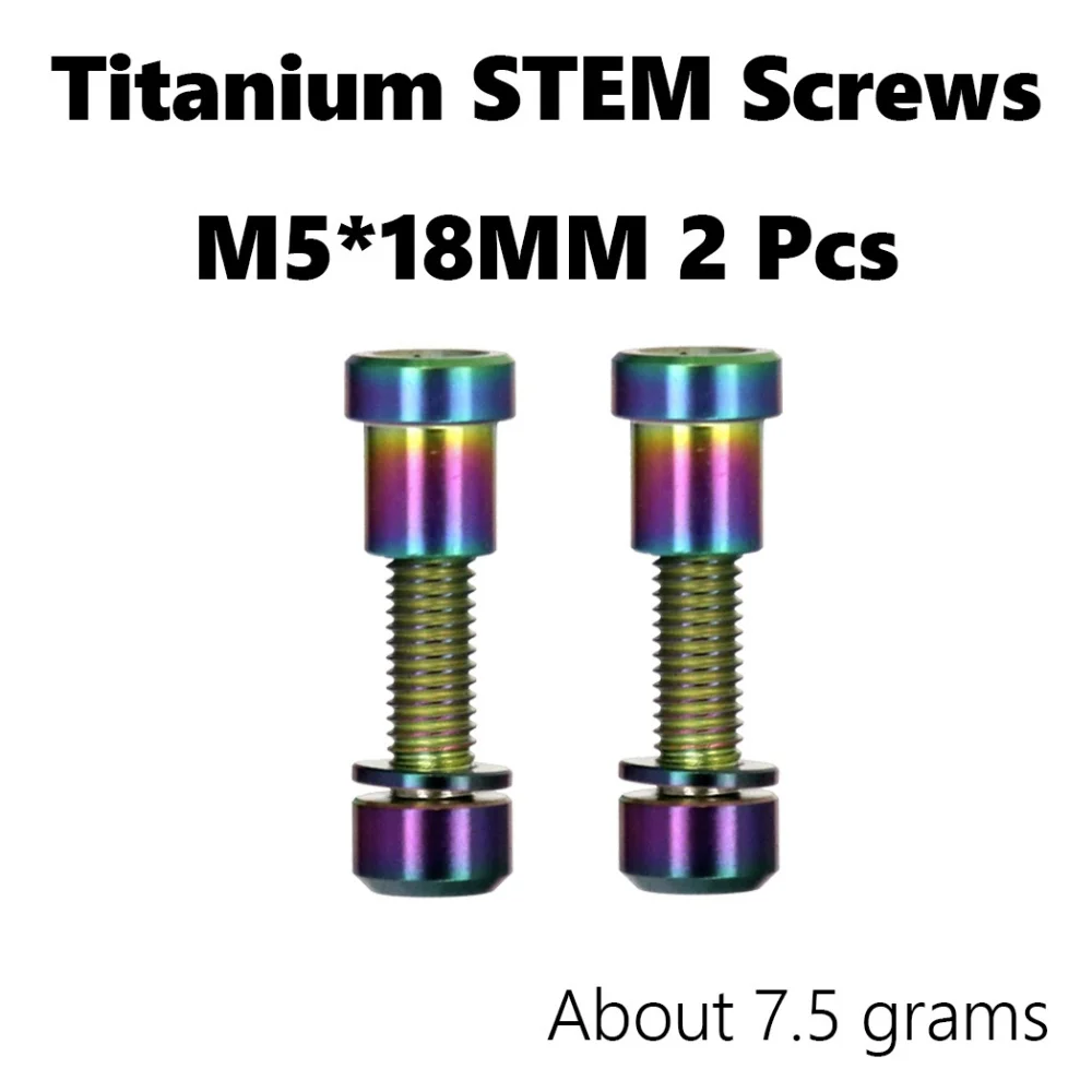 KOCEVLO Titanlegierung TC4 Vorbauschrauben M5x18mm Fahrradlenker Vorbauschraube mit Unterlegscheibe MTB Rennrad Vorbau Riser Schraube – Detail 7