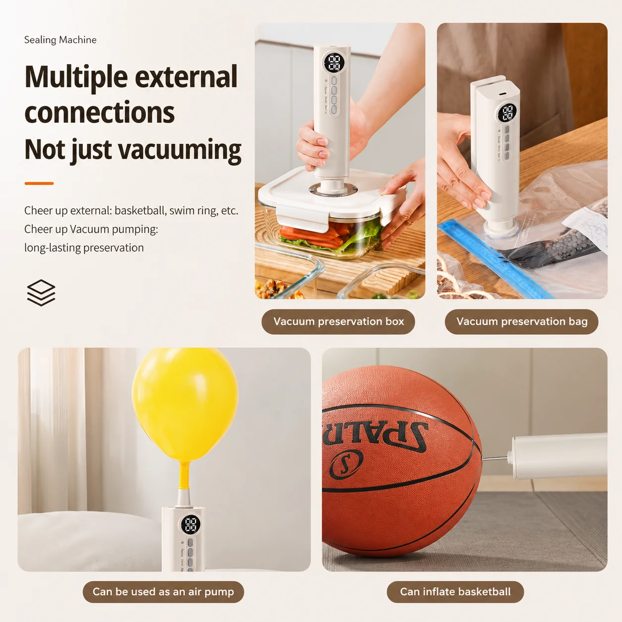 Cordless Rechargeable Vacuum Sealer Machine-90W Strong Suction ≥-62kPa, Fully Automatic Food Sealer for Dry/Moist Food