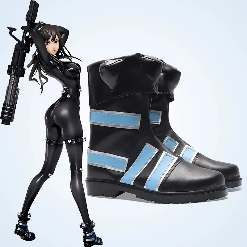 

JP аниме фильм GANTZ O Kato Masaru Yamasaki Anzu костюм для косплея обувь черные синие ботинки из искусственной кожи ручной работы