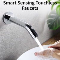 Touchless Kitchen Faucet Brass Chrome Built-in Sink Mixer Tap Smart Sensor High-tech Faucet In-wall Bathroom Basin Tap Spigot