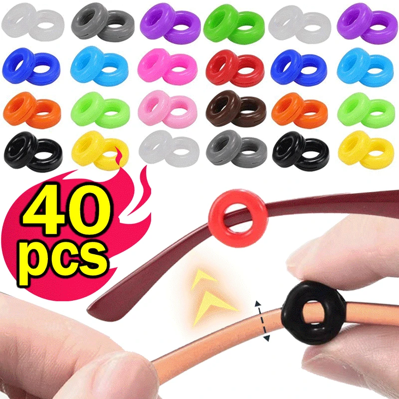 40PCS Transparent Silicone Anti-slip Eyeglass Ear Hooks Round Retainer Holder Elastic Glasses Ear Hook EyeGlasses Accessories