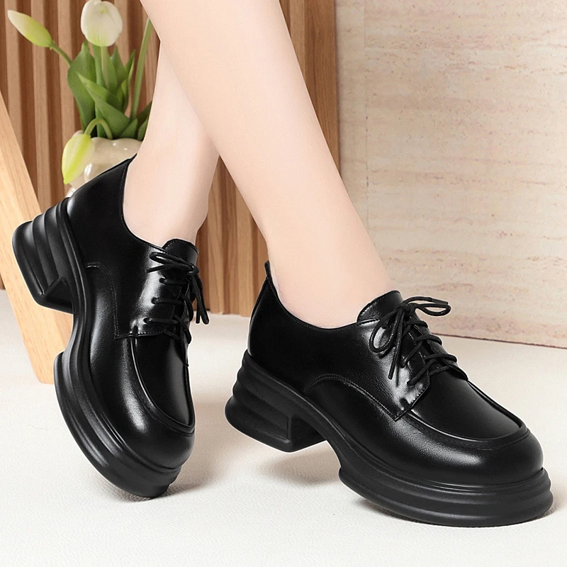 

Women's Oxford Shoes Lace-up 2026 Spring New Women's Platform Shoes Deep-mouth Comfortable Non-slip College Style Shoes For Wom