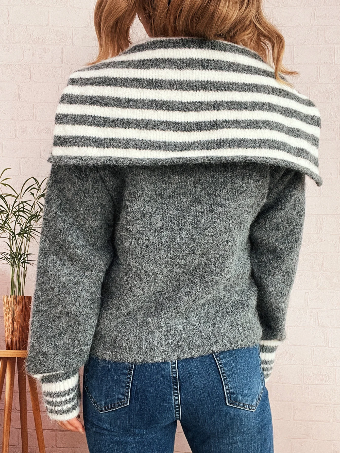 긴 소매 라운드 넥 가디건 가을 겨울 루즈핏 버튼 장식 출퇴근 스타일 여성 오픈 셔츠 패션 의류