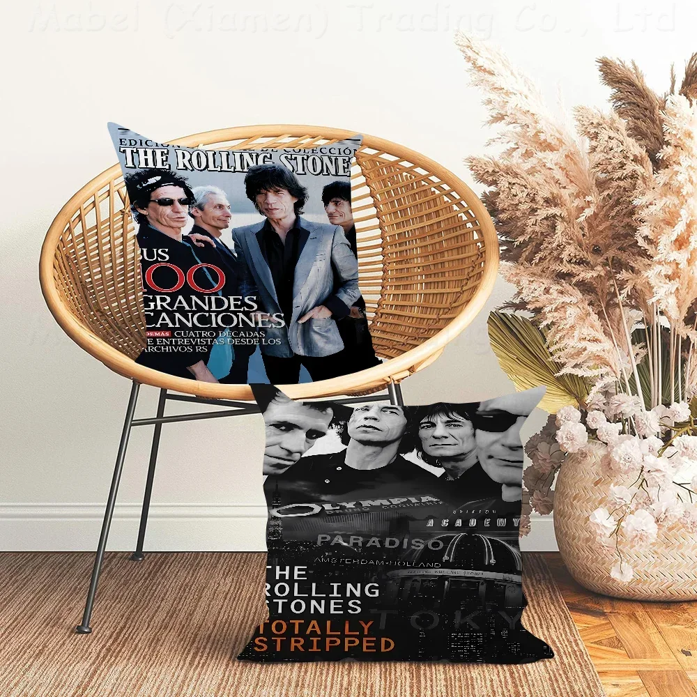 Rolling Stones Hot Band Wall Art Cushion Cover Pillowcase Upholstery Sofa Throw Pillow Home Decor Pillowcas