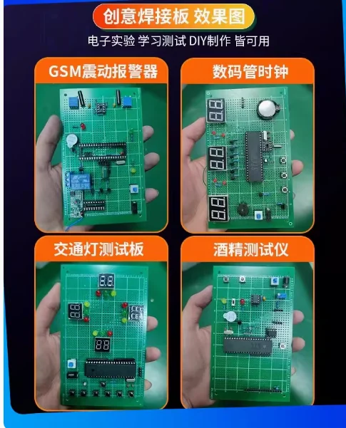 Universal Single-Sided Rosin Green Oil Circuit Board, PCB Hole Board Spray, Fibra de Vidro Epoxy Board, 5x7x9, Universal Board