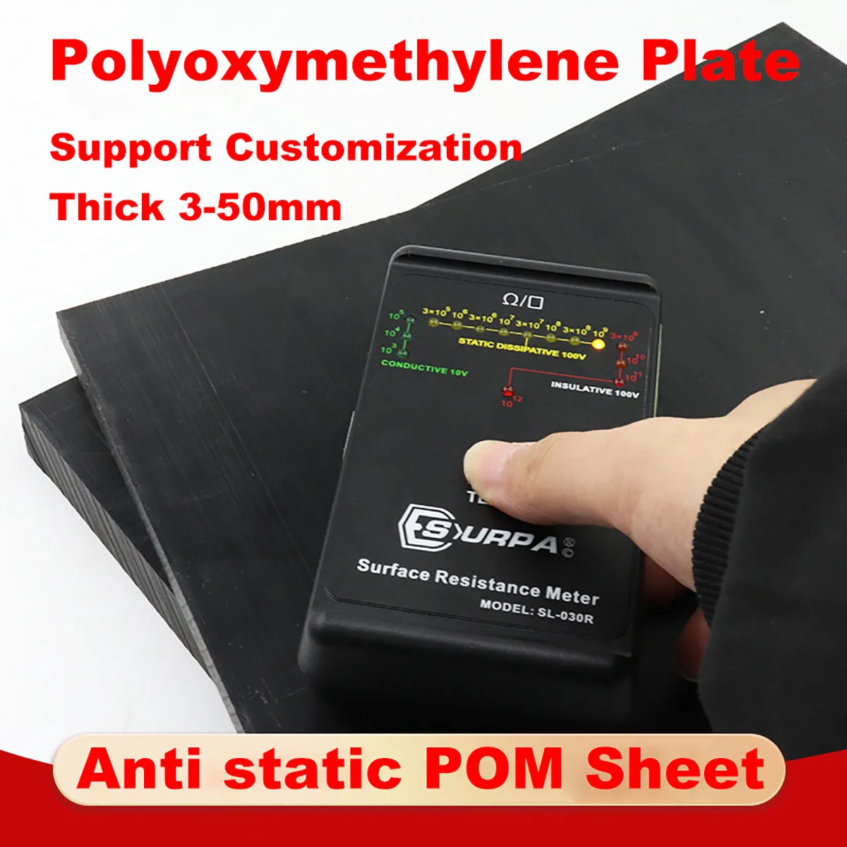 White/Black POM Sheet Anti Static POM Board Hard Plastic Polyoxymethylene Plate for CNC Model Board