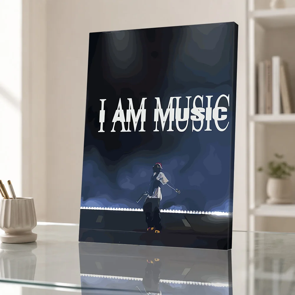 Music Framed Canvas Print Poster Personalized Photo Retro Stage Design Canvas Wall Art Ideal For Hallway Gallery Listener Gift