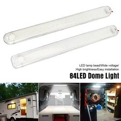 1pc 12V-85V Ultra thin Car Interior Light High Bright 84LEDs RV Ceiling Dome Light With ON/Off Switch For Car/RV/Camper/Home Use