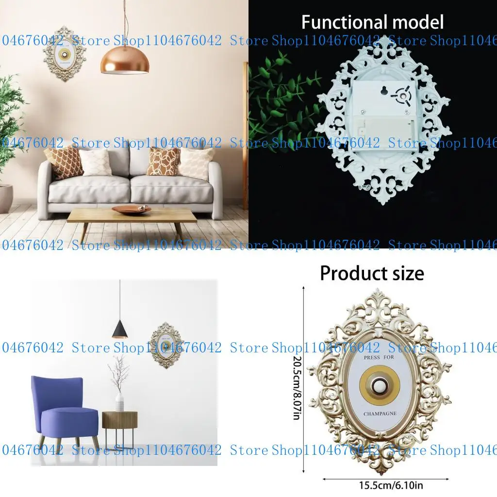 5ASD Decorative Toilmell Push Botton Pequeño Presione Toilebell para fiesta, Navidad, Inicio