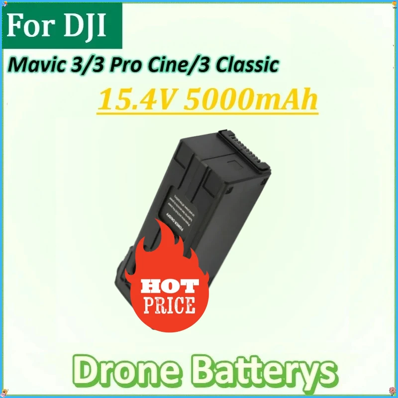 

15.4V 5000mAh for DJI BWX260-5000-15.4 Mavic 3/3 Pro/3 Pro Cine/3 Classic/3 Enterprise Series UAV New Rechargeable Drone Battery
