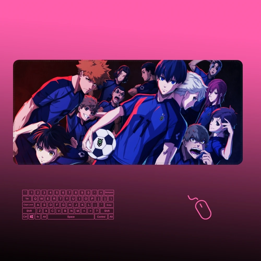 Blue LockS Mouse Pad Gamer xxl Large Rubber Art Gaming Mouse Pad Locking Edge Big Computer Mousepad Laptop Desk Mat