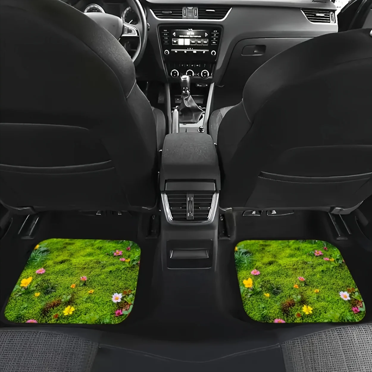 Set Of 4 Universal Car Floor Mats With Digital Print Patterns, All-Weather Protection, Halloween And Christmas Themed Car Interi 4