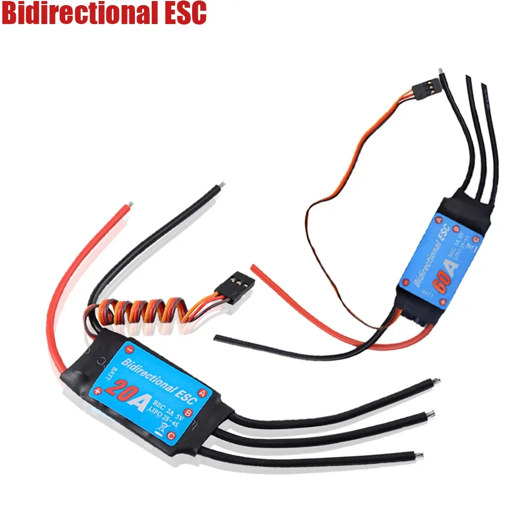 ZMR bidireccional sin escobillas ESC 20A 30A 40A 50A 60A 80A Lipo 2S-4S para coches RC barcos propulsores submarinos