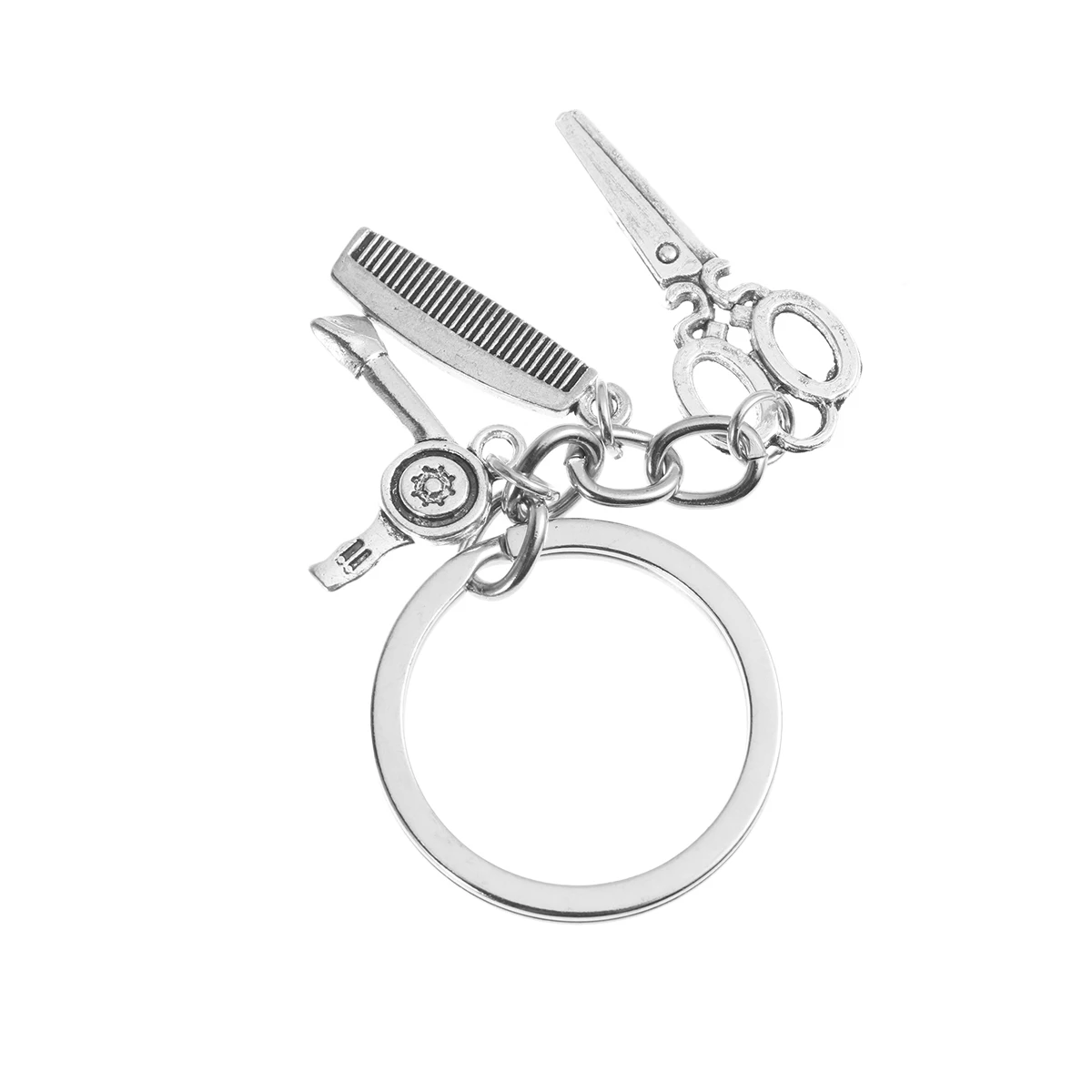 

Creative Hairstylist Durable Material Scissor Hair Hairstylist Pendant Dryer Style Key Chain Key Chain Ring Bag Gift