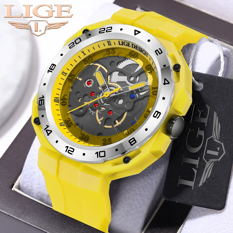 LIGE Outdoor Casual Quartz Men\'s Watches Sport Military Creative Man Watch Waterproof Luminous Silicone Strap Clock Reloj Hombre