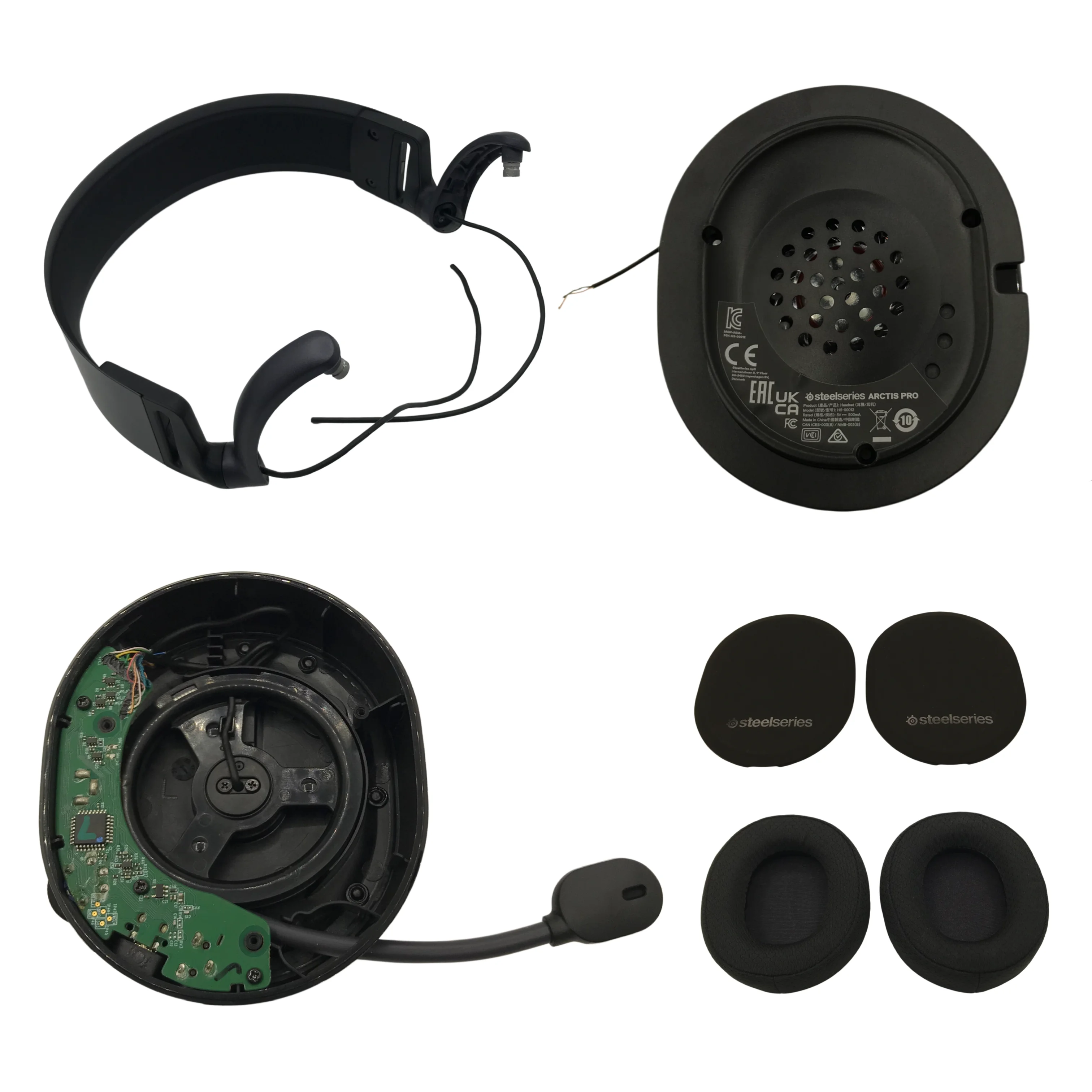pecas-de-reposicao-originais-para-headset-steelseries-arctis-pro-haste-carcaca-alto-falante-suportes-e-tampa-lateral