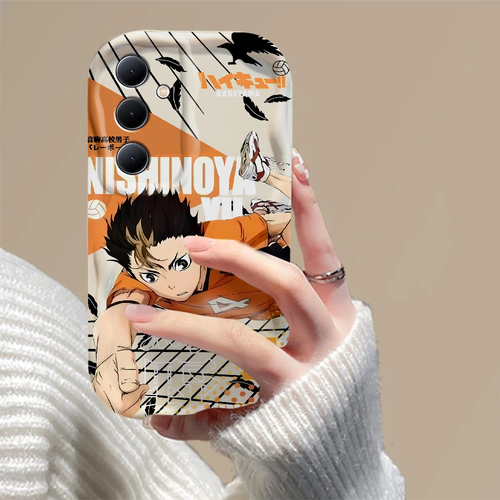 Anime Boy Volleyball Haikyuu 3D Wave Phone Case For Samsung Galaxy S24 S23 S21 S20 FE Plus Ultra 4G 5G Soft Silicone Back Cover