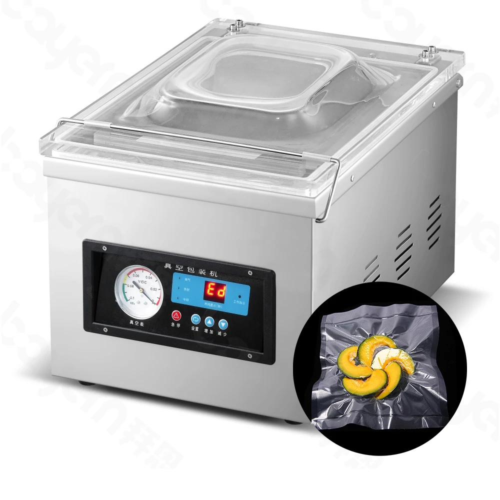 DZ-320 Semi Automatic Desktop Vacuum Sealer Packing Machine Food Bag Packaging Machine for Food Rice Meat Fish