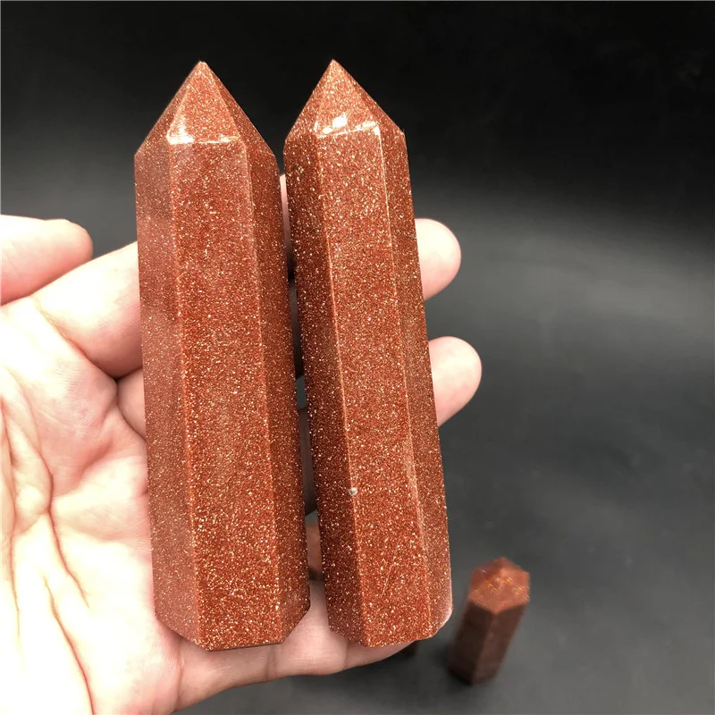 1000g Bulk wholesale red gold sand stone wands crystal point for home decoration