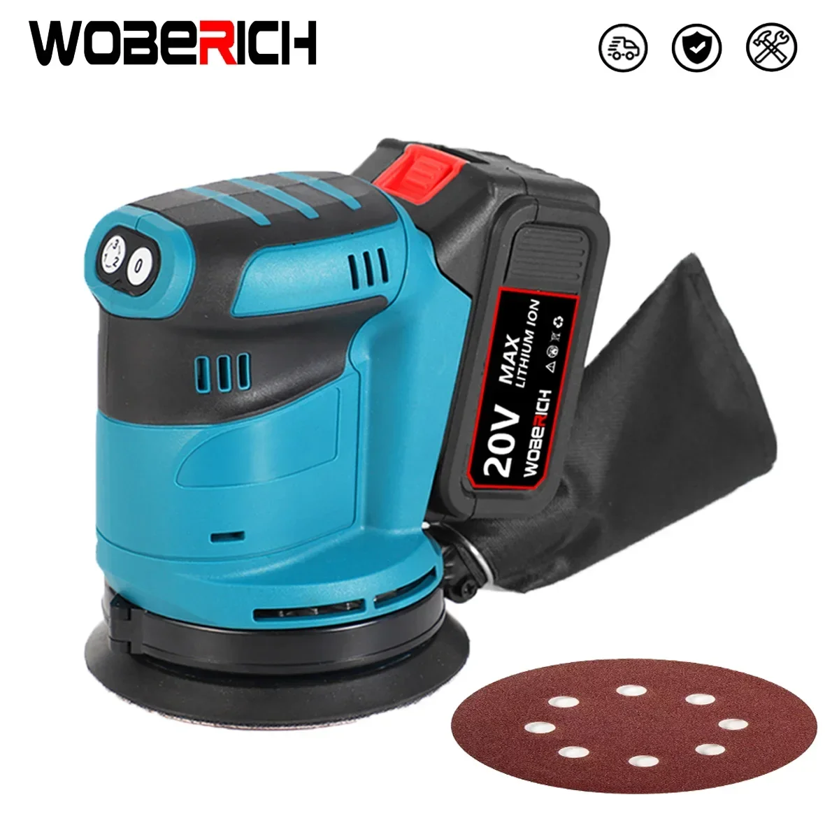 3 Speed 125mm Sandpaper Wood Grinder Polishing Machine Sander Random Orbit Electric Sander Power Tools For Makita 18V Battery