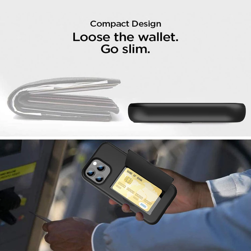 Card Case For iPhone 16 Pro Max 15 14 Cove Case Wallet 3-Card Slot Credit  Card Holder Coque For iPhone 16 Plus 15 Pro 14 Pro Max - AliExpress  202192403