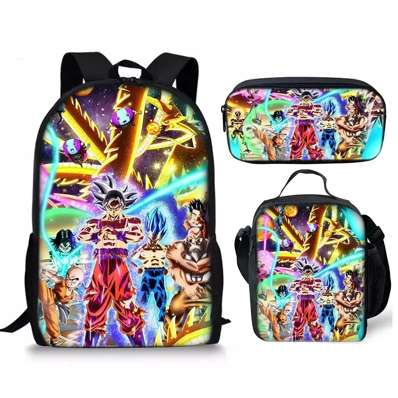 

3pcs/set 17inch Anime Dragon Ball Z Children School Bags Orthopedic Backpack Kids School Boys Girls Mochila Infantil Catoon Bags