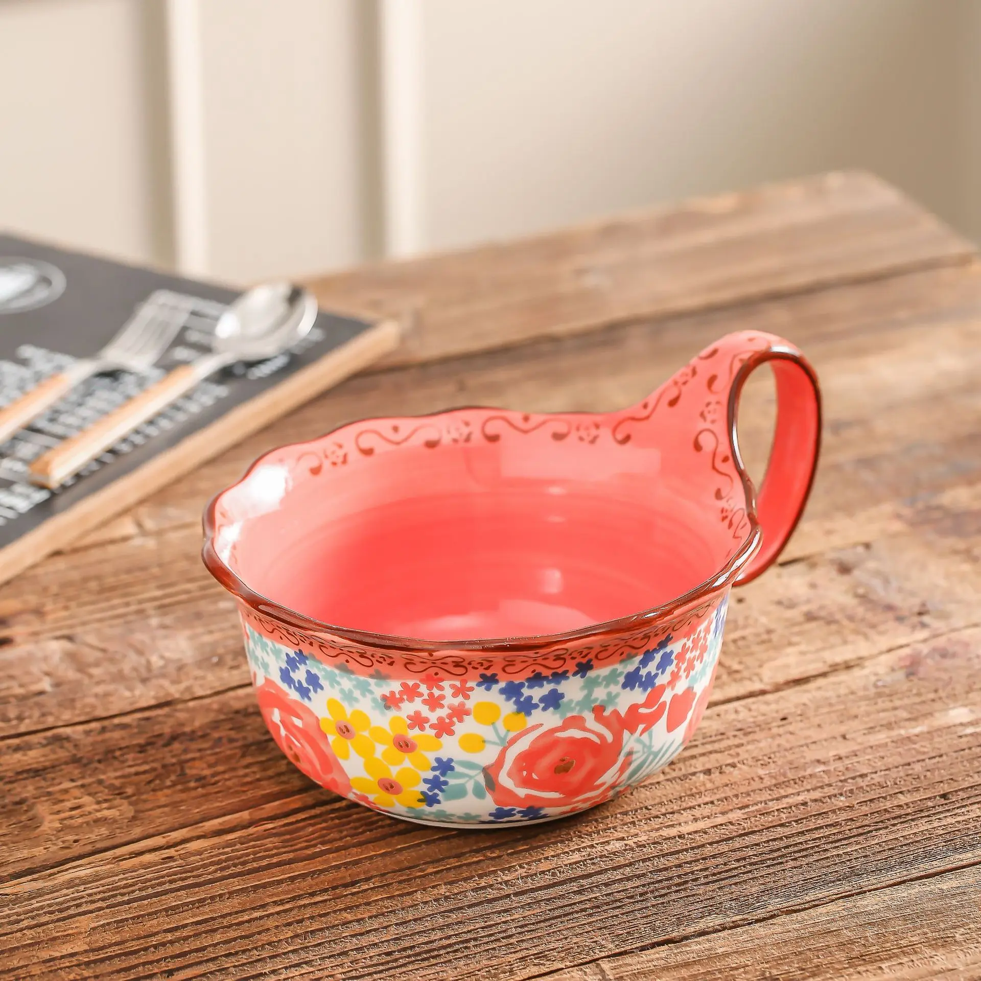 

Fendai Beauty Series Tableware Instant Noodle Bowl Underglaze Color High Value Dishes and Dishes