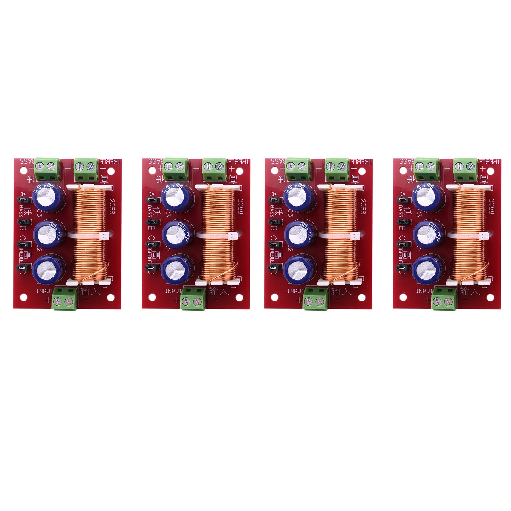 A68Z 4X YLY-2088 Audio Frequency Divider 400W Adjustable 2 Way Crossover Filters Full Range Treble Bass Frequency Divider
