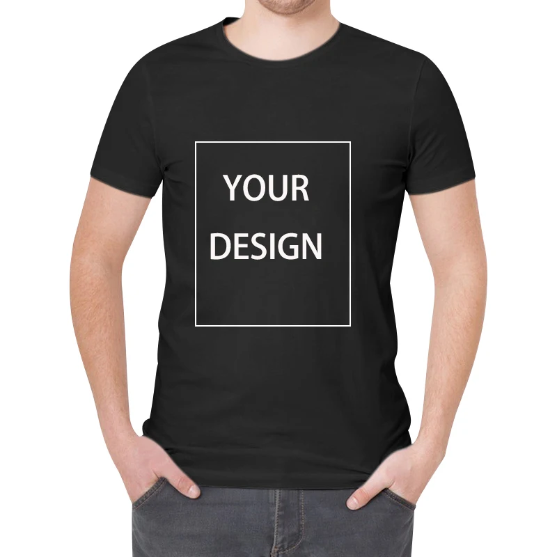 Personalized MenT-shirts Customize Round Neck Short Sleeve Shirt Solid Color DIY Your Logo Shirt Fashion Premium Gifts Men Tops