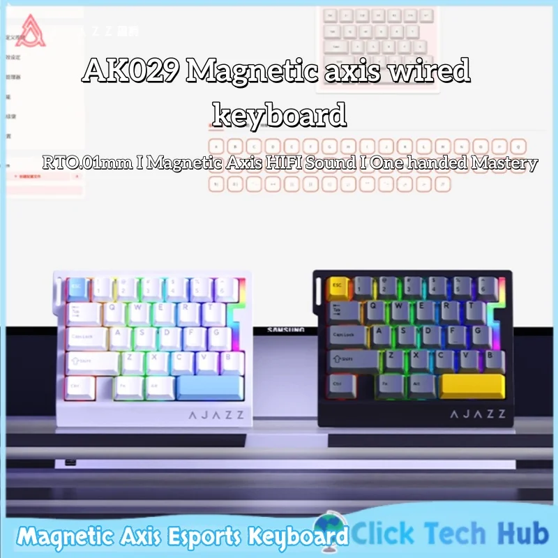 Ajazz Ak029 Magnetic Axis Esports Keyboard Small Single Hand Wired Mechanical Keyboard Portable Fps Left Hand Gaming Valorant