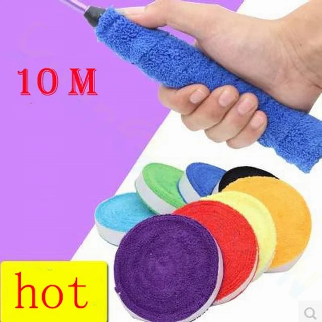 10m Taśma do ręczników Taśma do tenisa Antypoślizgowa taśma przeciwpotna Absorbowana rakieta do badmintona OverGrip Wędkarstwo Antypoślizgowy uchwyt z opaską przeciwpotną