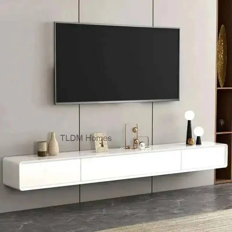 Living Wall-mounted Room TV Stands Furniture Modern for Household Dangling TV Cabinet Minimalist Small Apartment wood Tv Cabinet