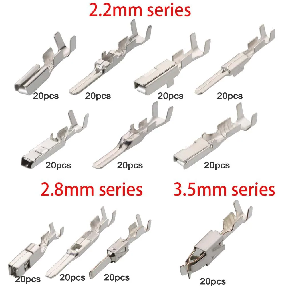 460 Stück 1/1,5/1,8/2,2/2,8/3,5mm Kabelendverschlüsse Stecker und Buchsen für Kfz-Verkabelung und Elektrische Anschlüsse – Detail 3