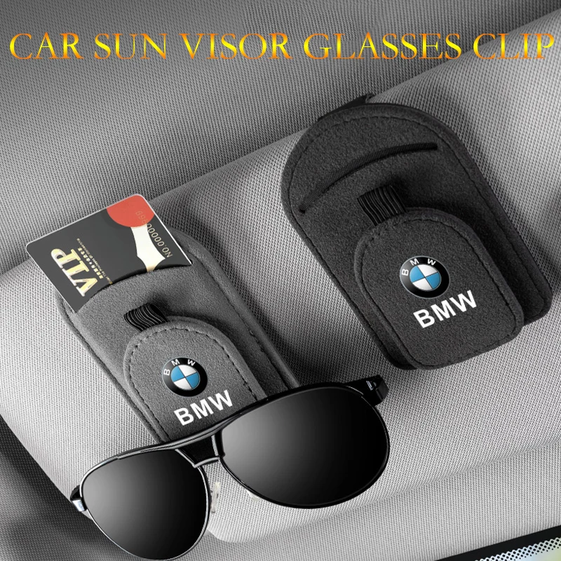 Car sun visor glasses clip suede magnetic multifunctional bracket suitable for BMW X2 X3 X4 X5 X6 X7 3 5 Series G30 G20 G32 G11