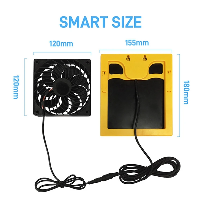 20W 6V Solar Panel Exhaust Fan Air Extractor Mini Ventilator Solar Panel Powered Fan For Dog Chicken House Greenhouse