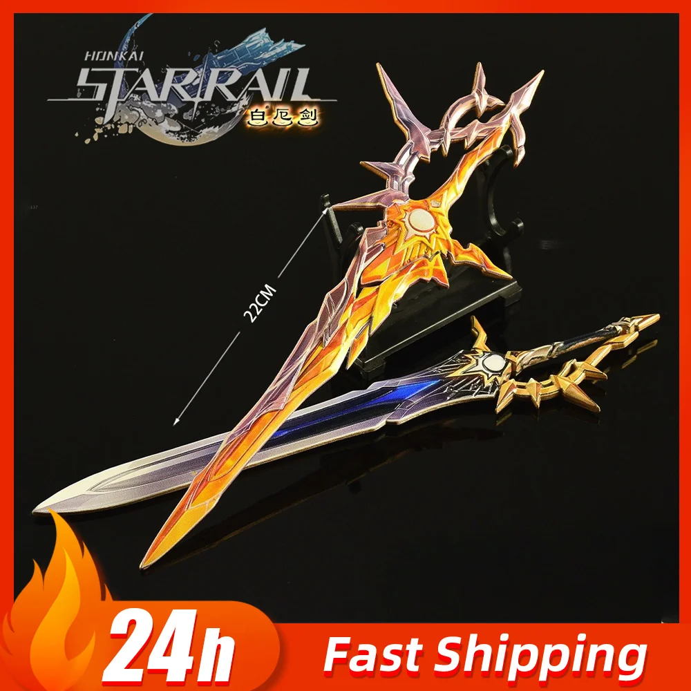 22cm/8.6 cala Honkai: Star Phainon Miecz Model Broni z Gry Katana Gadżet Kolekcjonerski Ozdoba na Biurko Zabawka dla Chłopca Prezent