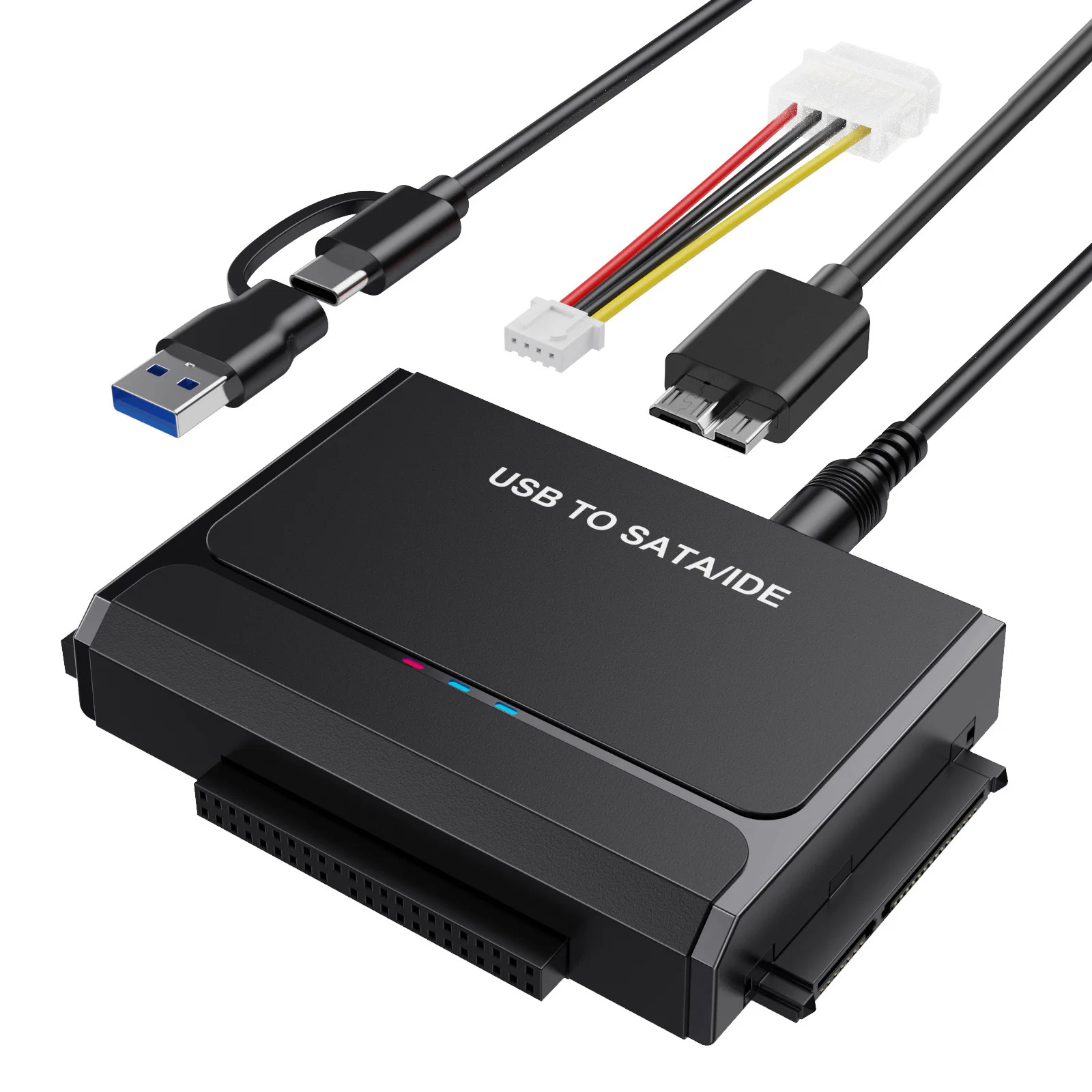 

Адаптер USB 3.0 для подключения жестких дисков SATA IDE 2.5/3.5 дюйма, конвертер для передачи данных HDD/SSD и оптических приводов для ноутбуков и настольных ПК