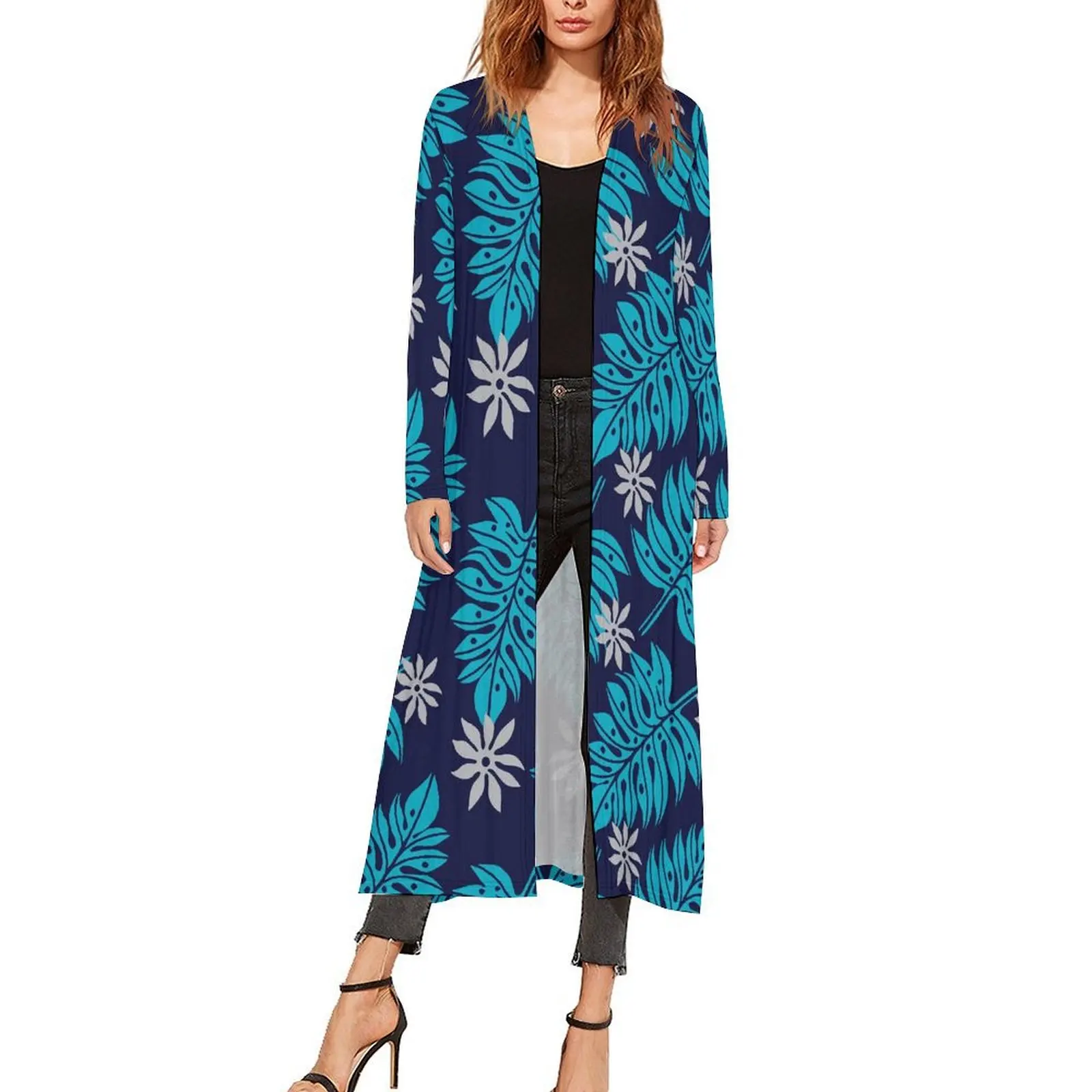 Women'S Fashion Cardigan Polynesian Tribal Samoa Tongan Design Personality Casual Women Kimono Trench Coat Summer 2025