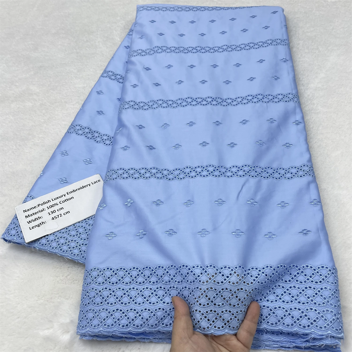 

2026 New Luxury African Polish Lace Fabric Hot Nigerian High Quality 100% Cotton Lace Fabric For Sewing Wedding Brade Dress Sew