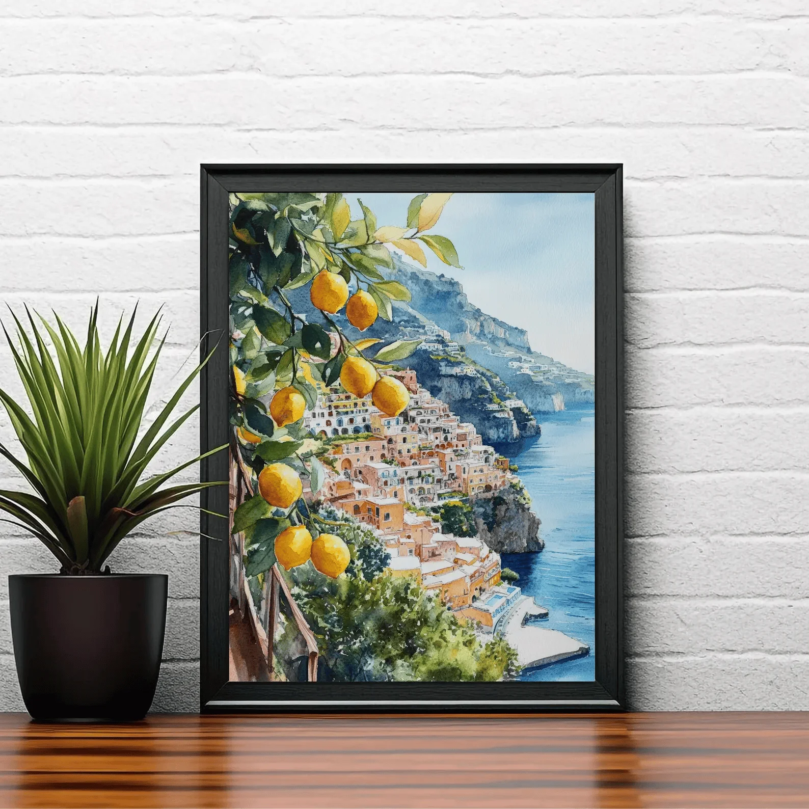 Positano Italy Watercolor Art Print Wall Decor Wall Art Positano Landscape Wall Hanging Home Décor Amalfi Coast Gift Art Lovers