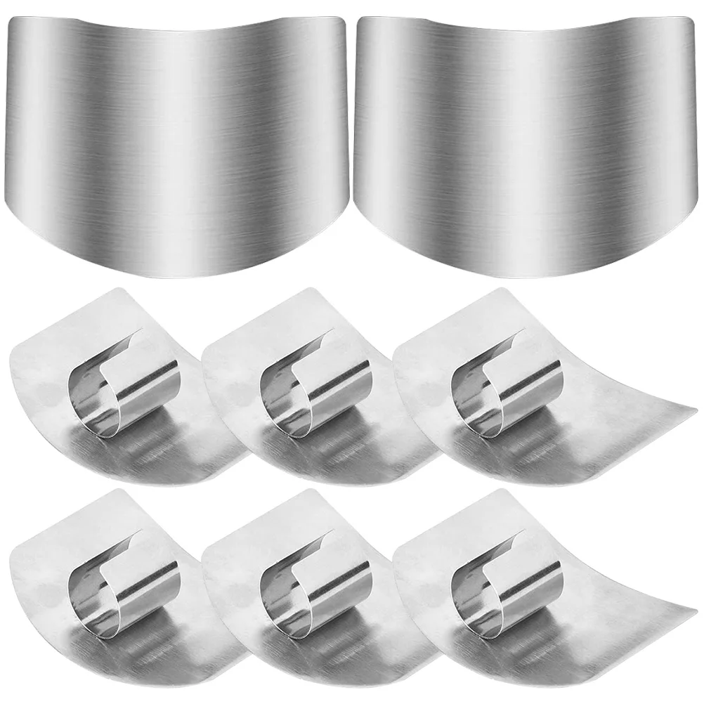 

8 Pcs Finger Protectors Kitchen for Cutting Sturdy Stainless Steel Slicing Chopping Safe Family Sharing